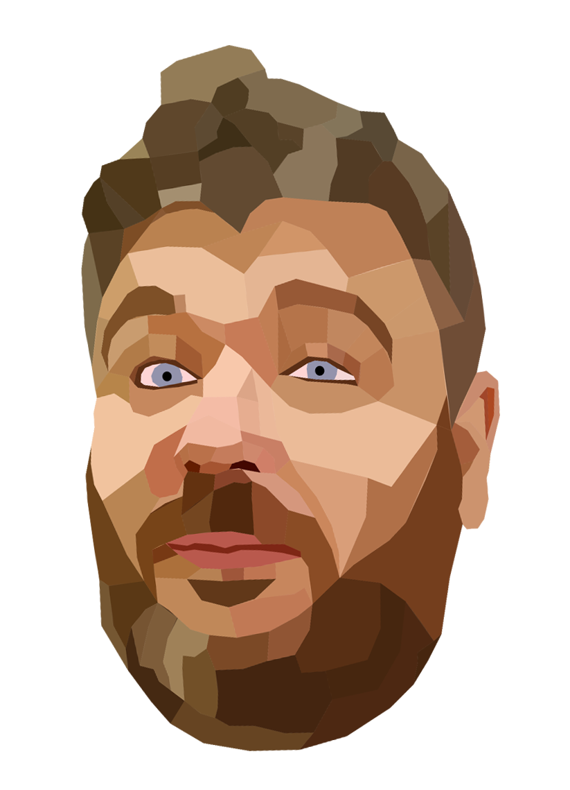 Low-poly geometric portrait of Geoff Walker